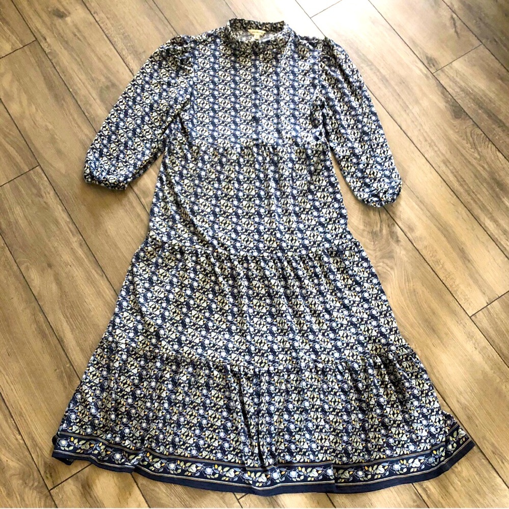 MaxStudio Blue Floral Dress S